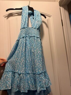 aerie Blue Floral High-Low Dress